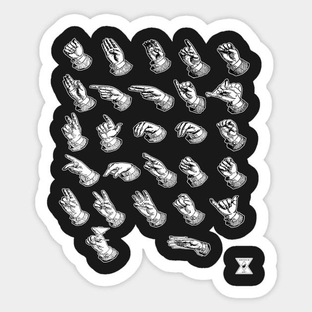 American Sign Language Chart ASL Deaf Language Sticker by encycloart